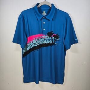 Chubbies The Keep Palm And Carry On Mens Performance Golf Polo Shirt. Size Small